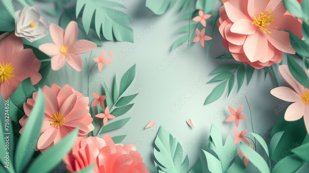 Paper style spring background Paper style spring background
