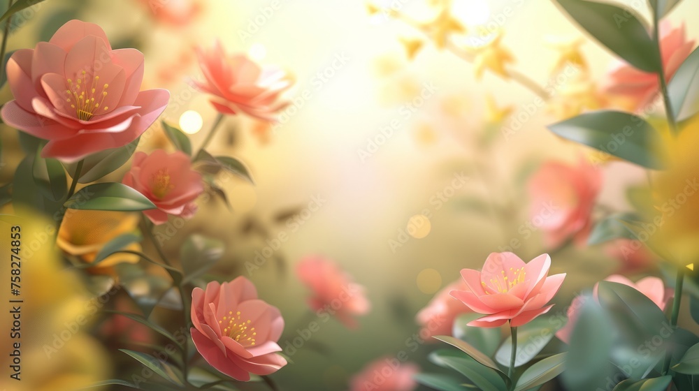 Paper style spring background