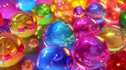glass colorful balls background.