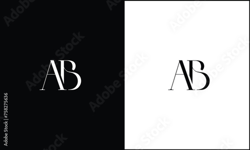 Alphabet Letters AB, BA,  Initials Logo Monogram