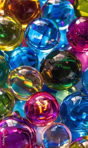 glass colorful balls background.