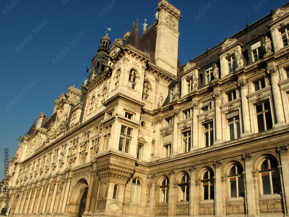 Mairie de Paris - Hotel de Ville - Place de l'Hotel de ville - City hall - 4th arrondissement or district - Paris - France
