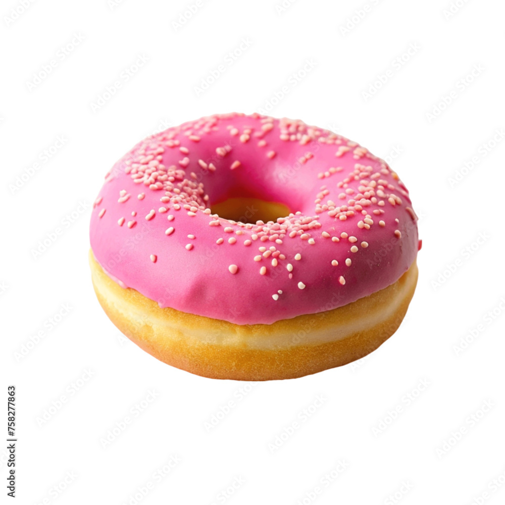 Pink donut isolated on Transparent background. Pink donut isolated on Transparent background.