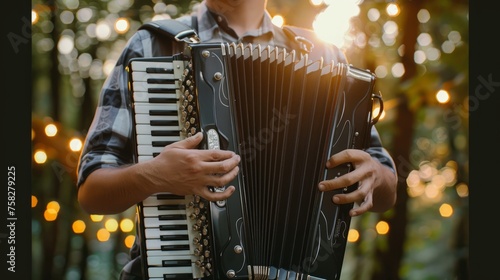 musician playing the accordion photo