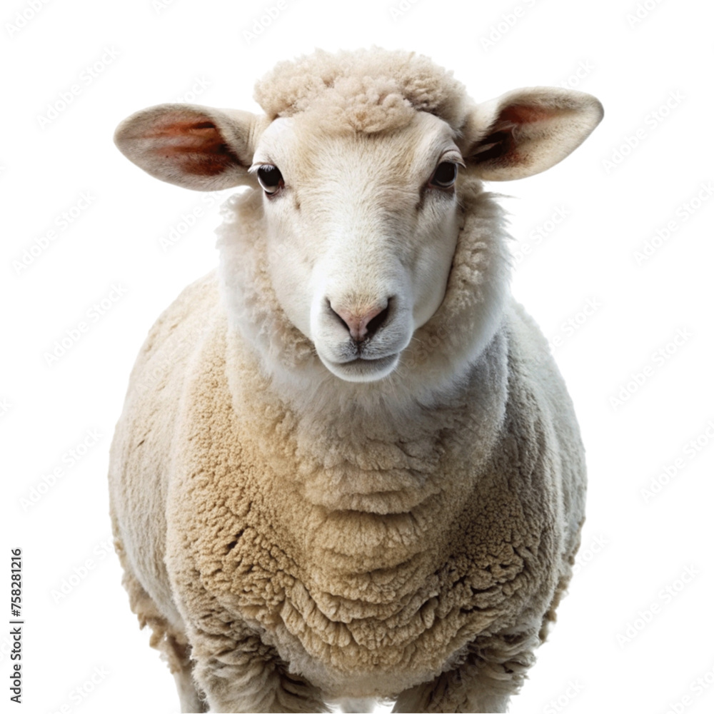 Portrait sheep isolated on Transparent background.