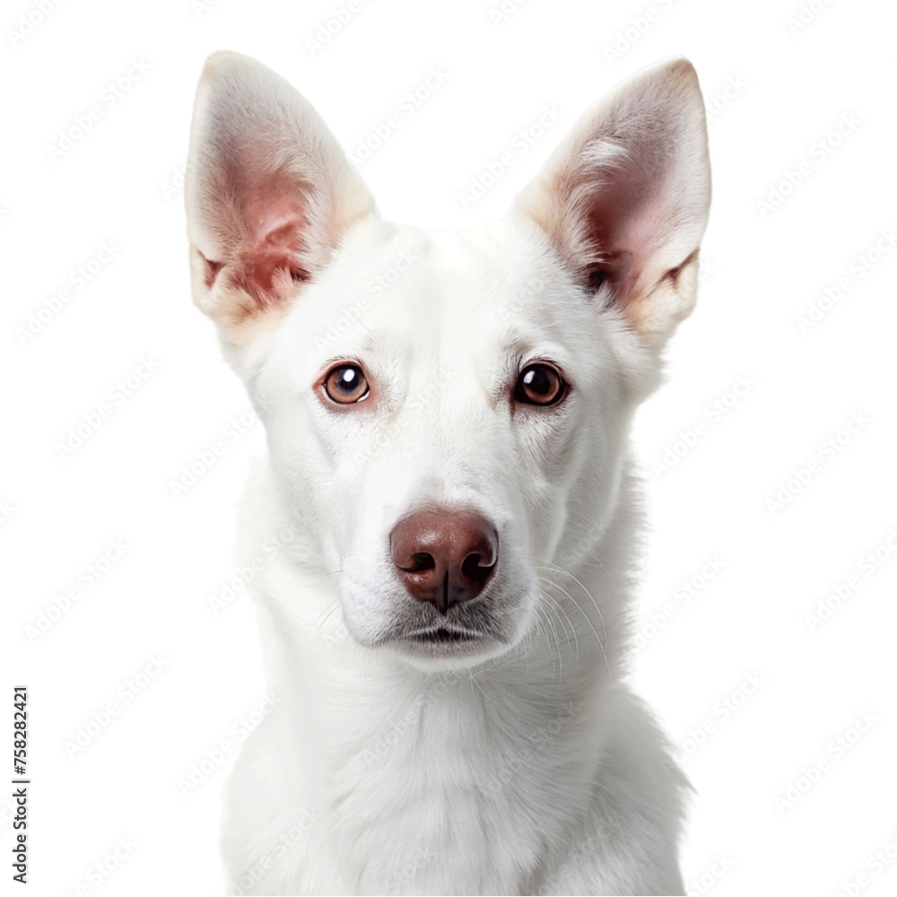 White dog isolated on Transparent background.