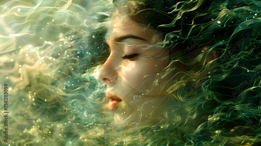 Mystical smoke swirls flowing over a dark gradient background, giving a sense of mystery and enchantment Mystical smoke swirls flowing over a dark gradient background, giving a sense of mystery and enchantment
