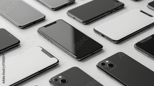 Smartphone mockup on plane ground