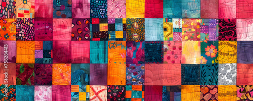 Colorful Patchwork Quilt with Mixed Patterns