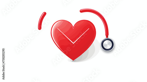 A stethoscope with a heartbeat symbol incorporated