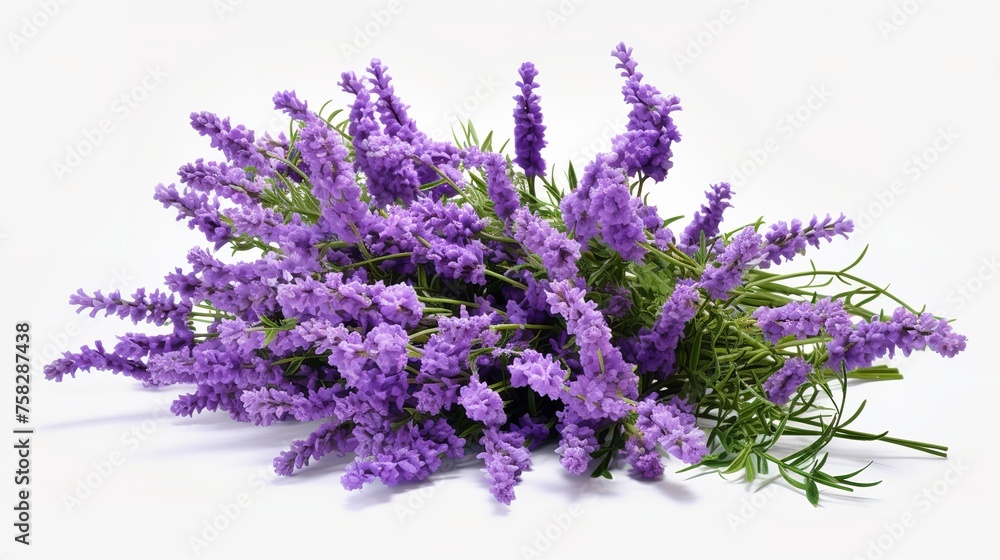Fototapeta premium Vibrant Bouquet of Purple Lavender Flowers Cut-Out