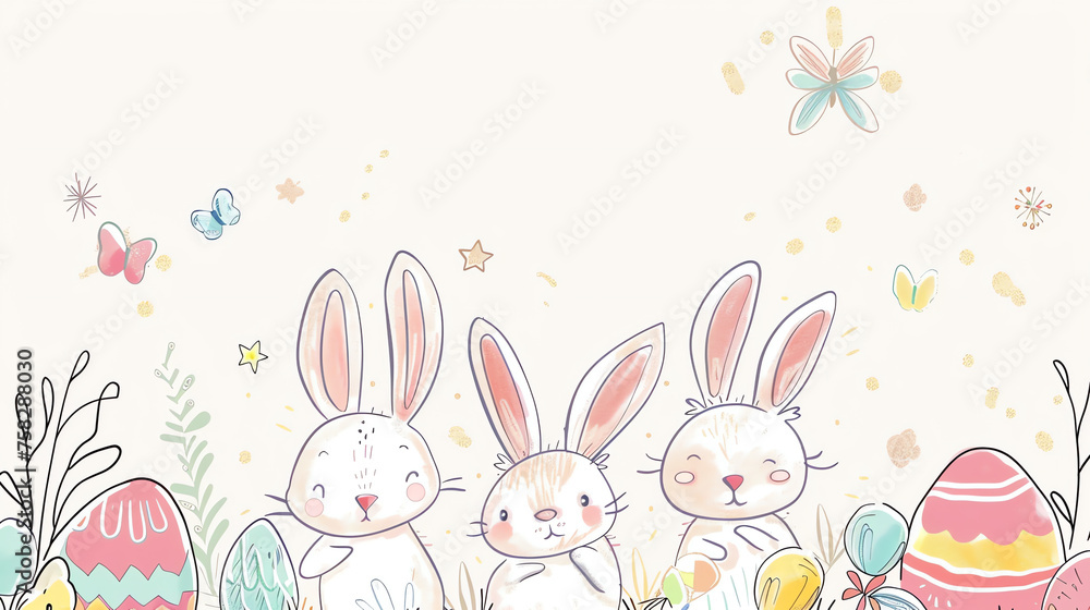 Spring Whimsy: Easter Bunnies and Vibrant Nature Spring Whimsy: Easter Bunnies and Vibrant Nature