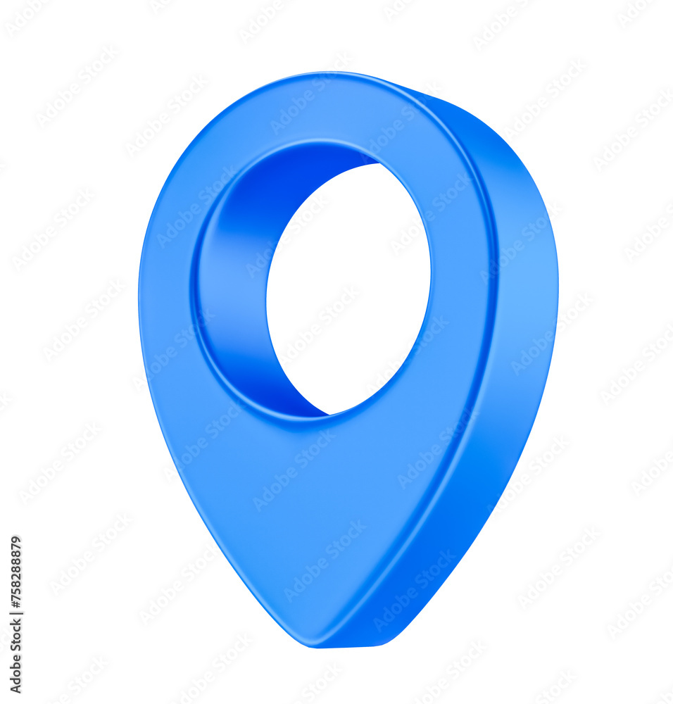 Blue Map Pin 3D Illustration with transparent background Blue Map Pin 3D Illustration with transparent background