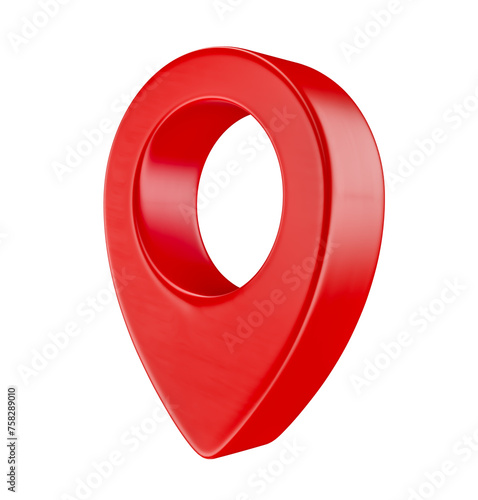 Red Map Pin 3D Illustration with transparent background