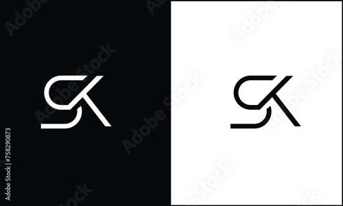 Alphabets SK, KS, Initials Letters Logo Monogram