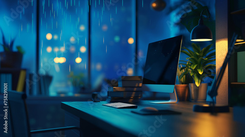 Office-dark blue-Screensaver