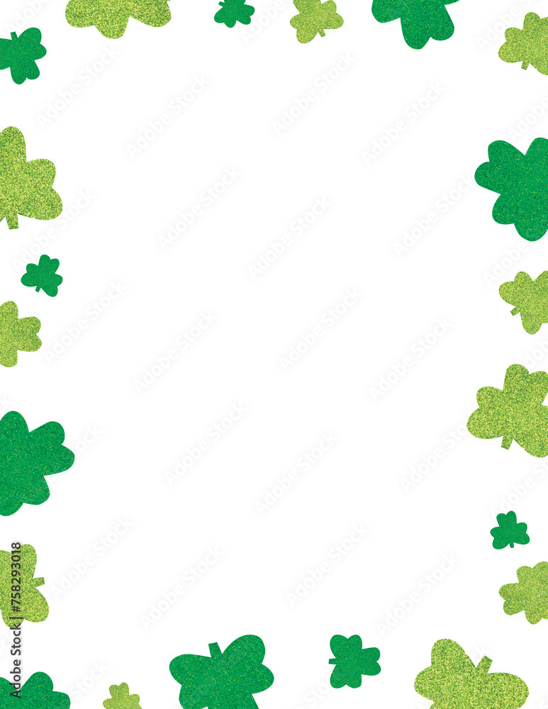 Glitter Shamrock Clover Border Glitter Shamrock Clover Border