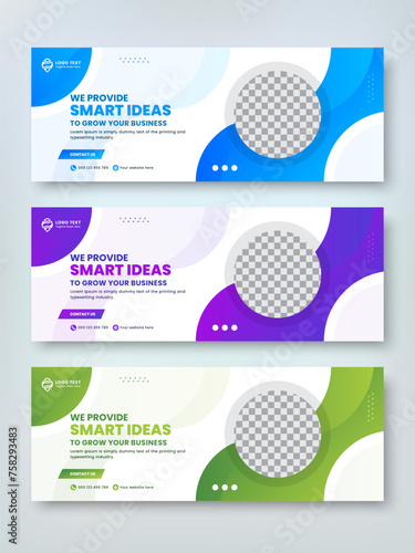 Creative business agency Facebook cover and web banner template set