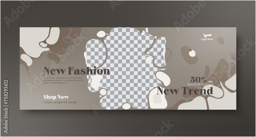 Modern fashion collection and new style fashion facebook cover banner template
