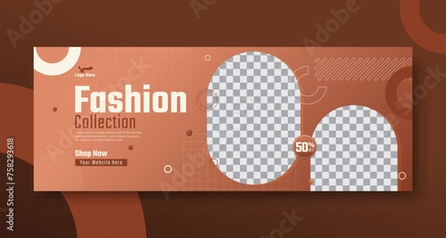 Fashion collection sale banner or facebook cover banner template