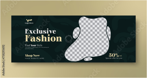 Exclusive fashion sales social media banner or discount banner template