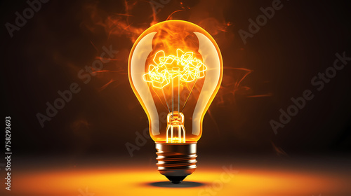 Brainstorming concept with light bulb