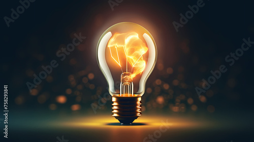 Brainstorming concept with light bulb