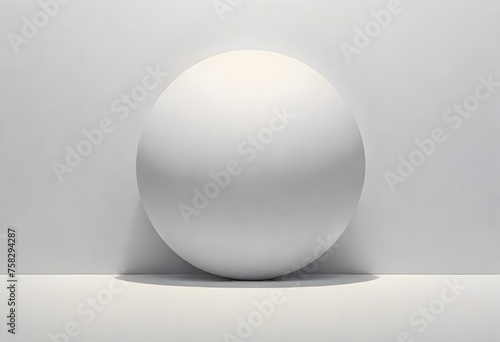 Minimalist Monochrome Sphere in an Abstract Design, Showcasing the Beauty of Simplicity and Elegance, Generative AI © OZMedia
