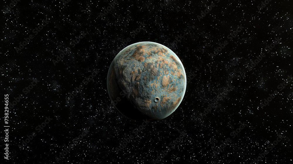 This image showcases a blue-hued marbled planet, beautifully detailed and isolated in the black void of space