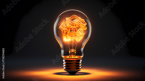 Brainstorming concept with light bulb