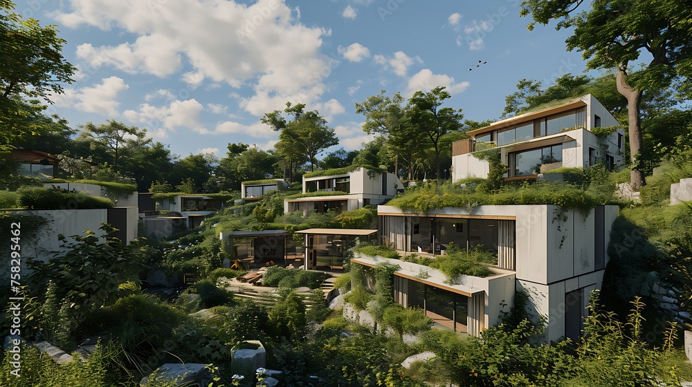 An Innovative Eco-Village Featuring Sustainable Living: Harmonizing Nature and Modernity for a Greener Future.
