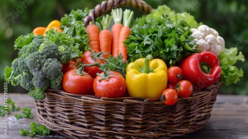 Basket Filled With Various Vegetables