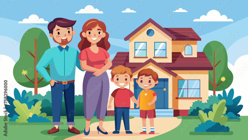 Happy family vector illustration