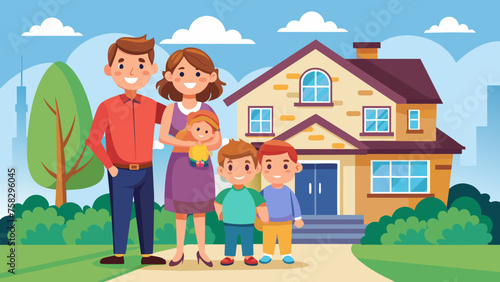 Happy family vector illustration