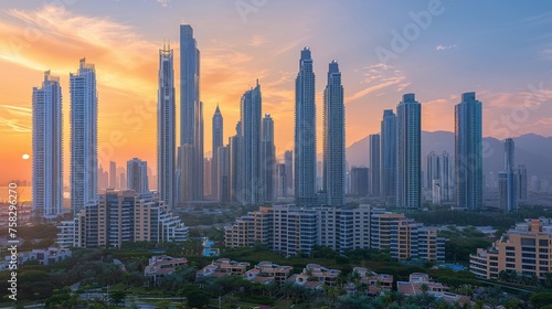 Group of Tall Buildings in City Center