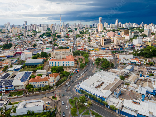 Aerial city scape in summer with storm clouds in Cuiaba Mato Grosso © Andrew