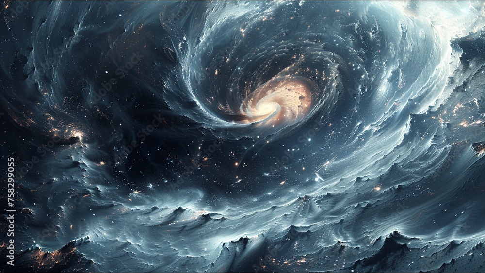 Obraz premium Black Hole Cosmic Event Horizon Ripple In Spacetime Wormhole Gravity Well