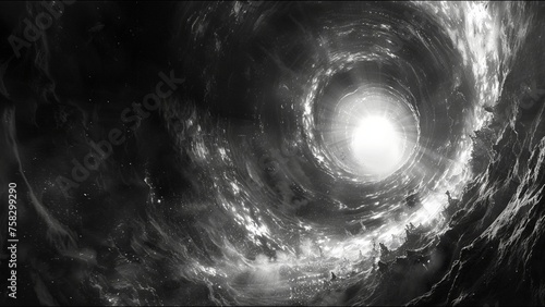 Black Hole Cosmic Event Horizon Ripple In Spacetime Wormhole Gravity Well photo