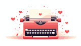 A vintage typewriter with a half-written love lette