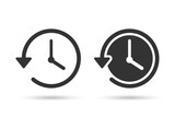 History vector icon line, and solid. Time, Clock, History icon.