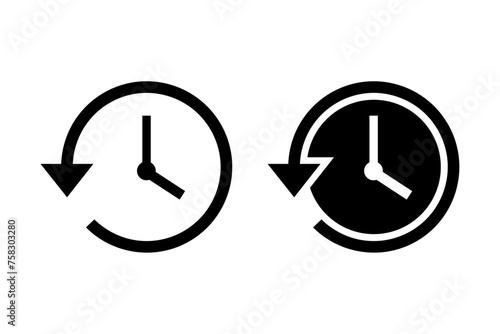 Time, Clock, History icon line and solid Style. Account history icon. vector illustration