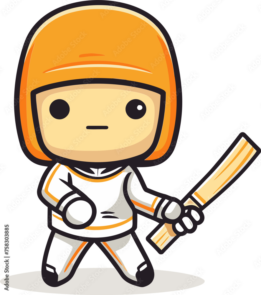 Majestic Cricket Player Iconic Moment Vector Illustration