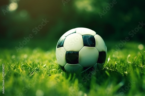 Lush natural grass soccer field for sports and recreation in beautiful outdoor setting © sorin