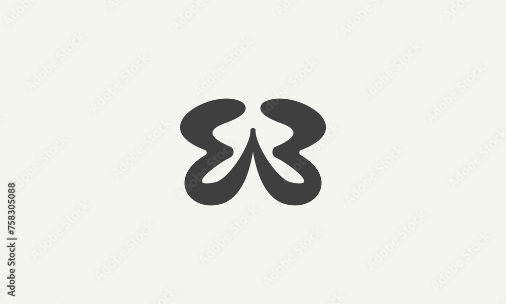 initials bw monogram simple logo design vector illustration initials bw monogram simple logo design vector illustration