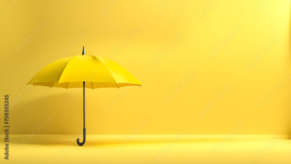 3D Yellow Umbrella Signifying Coverage for Insurance and Business Consultancies