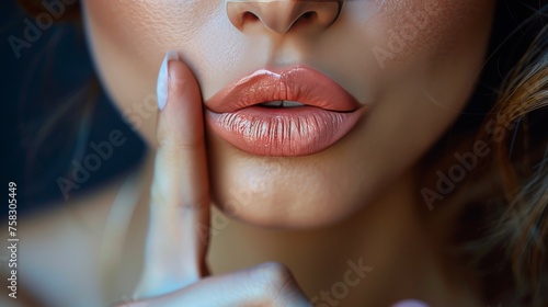 Woman With Finger on Lip