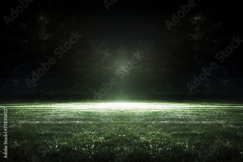 Soccer field with natural grass stadium - outdoor green pitch for soccer games and tournaments photo