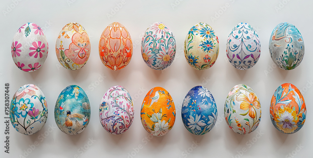 Easter eggs on a white background. Easter eggs on a white background.