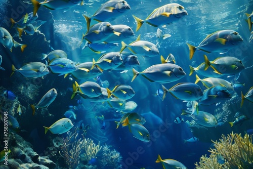 A school of fish swimming in the ocean © top images
