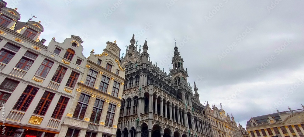 The Grand Place square in Brussels, the capital of Belgium, famous historical landmark